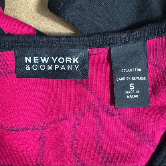 Vintage Y2K New York & Company Pop Art Color Block Rose Floral LS Tee Small - Picture 10 of 11